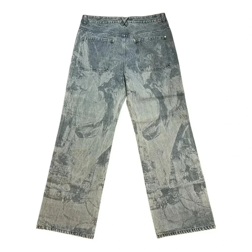🆕CEEC Men’s Blue Laser Graphic Jeans. Size 36” NWT - Picture 2 of 13
